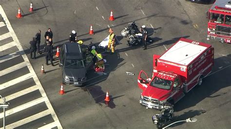 LAPD officer involved in crash; ambulances sent to scene